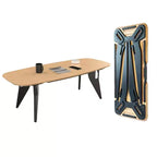 Hoek Long Coffee Table, 47.5 x 20, Rectangle Space-Saving & Portable Design, No-Tool One-Click Assembly with Wall Hanging Cleat