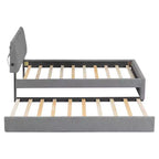 Lit plateforme capitonné jumeau avec lit gigogne escamotable – Conception peu encombrante
