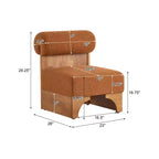 Fauteuil d'appoint en bouclé et hévéa avec dossier roulé