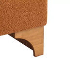 Fauteuil d'appoint en bouclé et hévéa avec dossier roulé