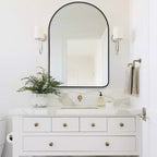 Aluminum Slim Arch Mirror - Black Frame 91x61cm