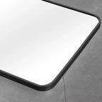 Miroir arqué fin en aluminium - Cadre noir 91x61cm