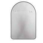 Miroir arqué fin en aluminium - Cadre noir 91x61cm