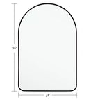 Miroir arqué fin en aluminium - Cadre noir 91x61cm