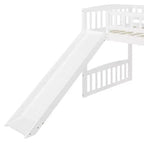 Lit mezzanine en bois avec toboggan et échelle de 196,6 cm de long x 225,8 cm de large, taille double