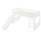 Lit mezzanine en bois avec toboggan et échelle de 196,6 cm de long x 225,8 cm de large, taille double