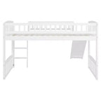Lit mezzanine en bois avec toboggan et échelle de 196,6 cm de long x 225,8 cm de large, taille double
