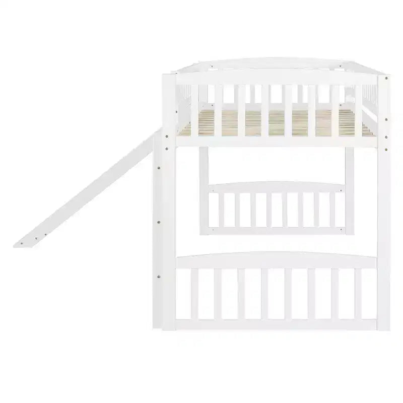 Lit mezzanine en bois avec toboggan et échelle de 196,6 cm de long x 225,8 cm de large, taille double