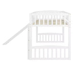 Lit mezzanine en bois avec toboggan et échelle de 196,6 cm de long x 225,8 cm de large, taille double