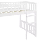 Lit mezzanine en bois avec toboggan et échelle de 196,6 cm de long x 225,8 cm de large, taille double