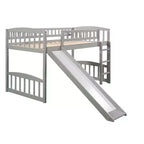 Lit mezzanine en bois avec toboggan et échelle de 196,6 cm de long x 225,8 cm de large, taille double