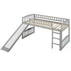 Lit mezzanine en bois avec toboggan et échelle de 196,6 cm de long x 225,8 cm de large, taille double