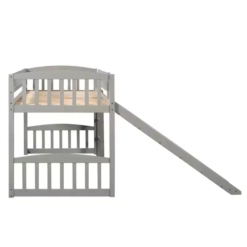Lit mezzanine en bois avec toboggan et échelle de 196,6 cm de long x 225,8 cm de large, taille double
