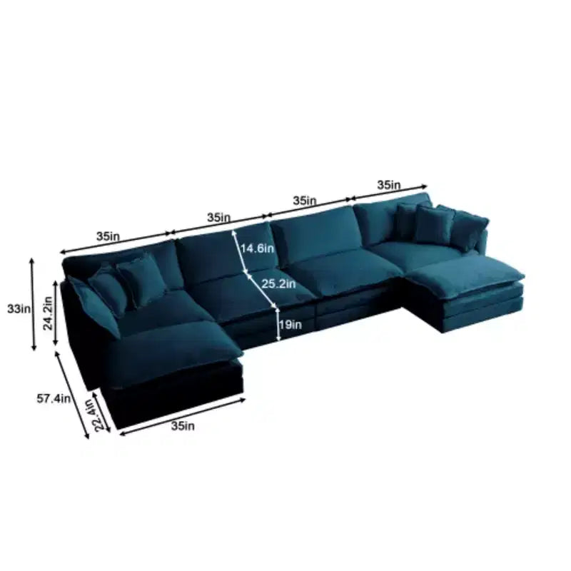 Canapé d'angle modulable : méridienne réversible, double ottoman et confort suprême