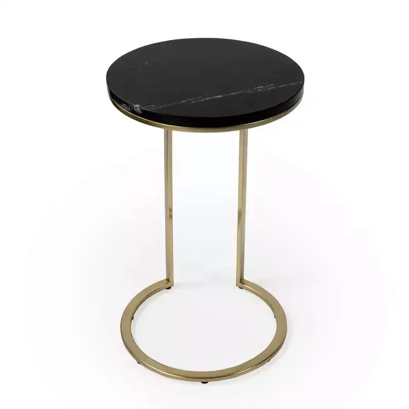 28 Black Marble Round End Table