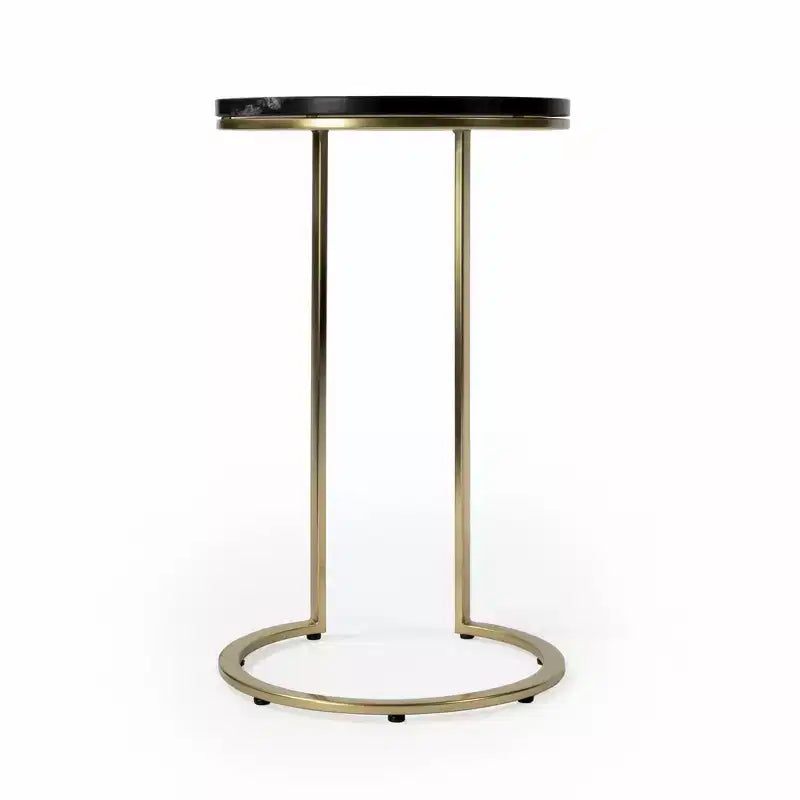 28 Black Marble Round End Table
