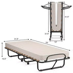 Lit pliant d'appoint avec matelas en mousse à mémoire de forme Fabriqué en Italie