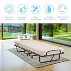 Lit pliant d'appoint avec matelas en mousse à mémoire de forme Fabriqué en Italie