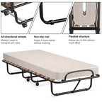 Lit pliant d'appoint avec matelas en mousse à mémoire de forme Fabriqué en Italie
