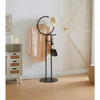 Porte-vêtements de valet avec plateau de rangement, porte-serviettes, étendoir à couvertures pour chambre à coucher, buanderie et salle de bain