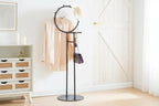 Kings Brand Furniture Valet Clothes Stand with Storage Tray, Towel Rack, Blanket Drying Holder for Bedroom, Laundry Room & Bathroom