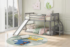 Whisen Twin Over Twin Bunk Bed with Slide and Ladder, Designed for your safety