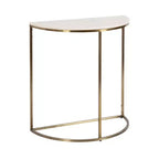 Kate and Laurel Dorrah Half-Circle Marble Console Table, 28x14x30, White