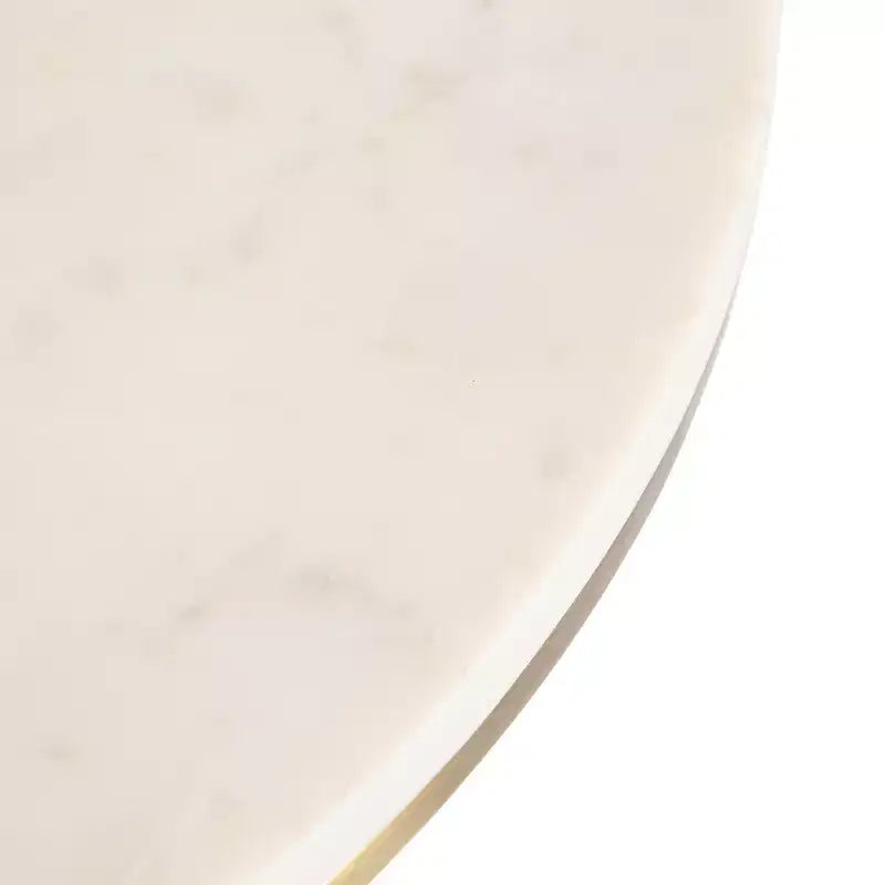 Console demi-cercle en marbre, 28x14x30, Blanc