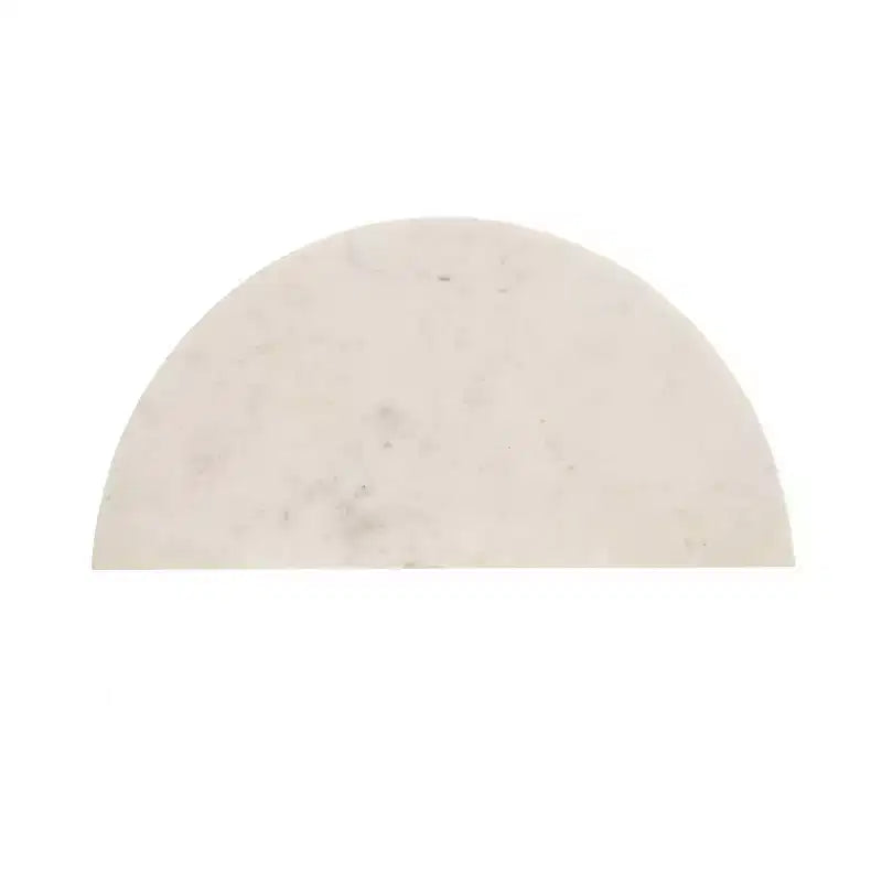 Console demi-cercle en marbre, 28x14x30, Blanc