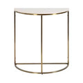 Console demi-cercle en marbre, 28x14x30, Blanc