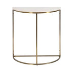 Console demi-cercle en marbre, 28x14x30, Blanc