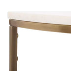 Console demi-cercle en marbre, 28x14x30, Blanc
