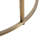 Console demi-cercle en marbre, 28x14x30, Blanc