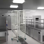 Étagère à 20 niveaux pour plaques de cuisson de boulangerie commerciale avec roues à frein, chariot de rangement en aluminium pour plaques demi-grandes et grandes, 66L x 51,8l x 177,8H