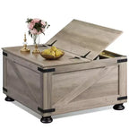 GALAXHERO Coffee Table, Square Wood Flip-Top Center Table for Living Room and Bedroom with Hidden Storage, 31.5