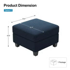 Pouf carré de rangement modulaire en velours 25x25 136 kg