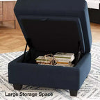 Pouf carré de rangement modulaire en velours 25x25 136 kg