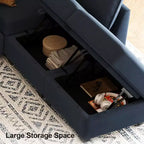 Pouf carré de rangement modulaire en velours 25x25 136 kg