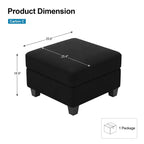 Pouf carré de rangement modulaire en velours 25x25 136 kg
