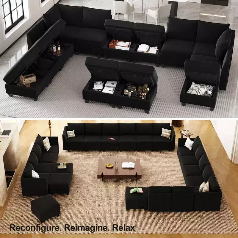 Pouf carré de rangement modulaire en velours 25x25 136 kg