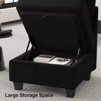 Pouf carré de rangement modulaire en velours 25x25 136 kg