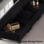 Pouf carré de rangement modulaire en velours 25x25 136 kg