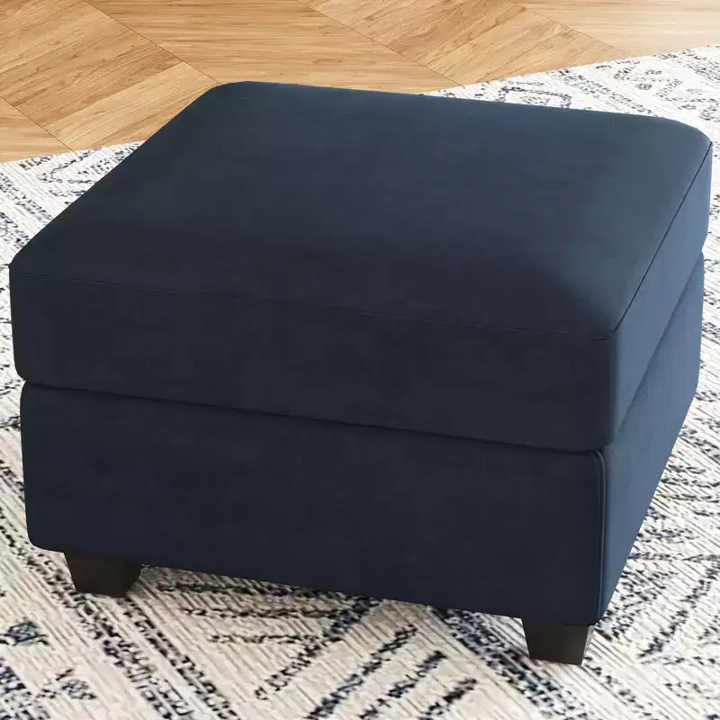 Pouf carré de rangement modulaire en velours 25x25 136 kg