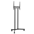 VEVOR Rolling TV Stand, Mobile TV Cart for 32-65 Inch Screens, Height Adjustable, Portable Monitor Stand with Wheels Holds up to 88 lbs, Black