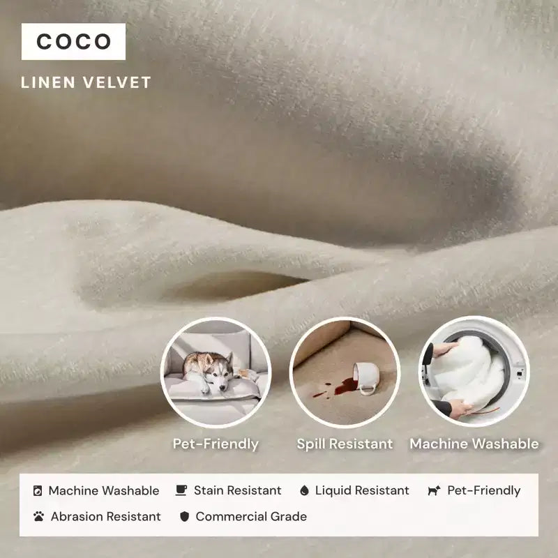 Canapé d'angle modulable lavable 6 places avec pouf