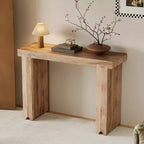 Console Rétro Minimaliste en Bois de Mangue Massif 45x15x32