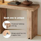 Console Rétro Minimaliste en Bois de Mangue Massif 45x15x32