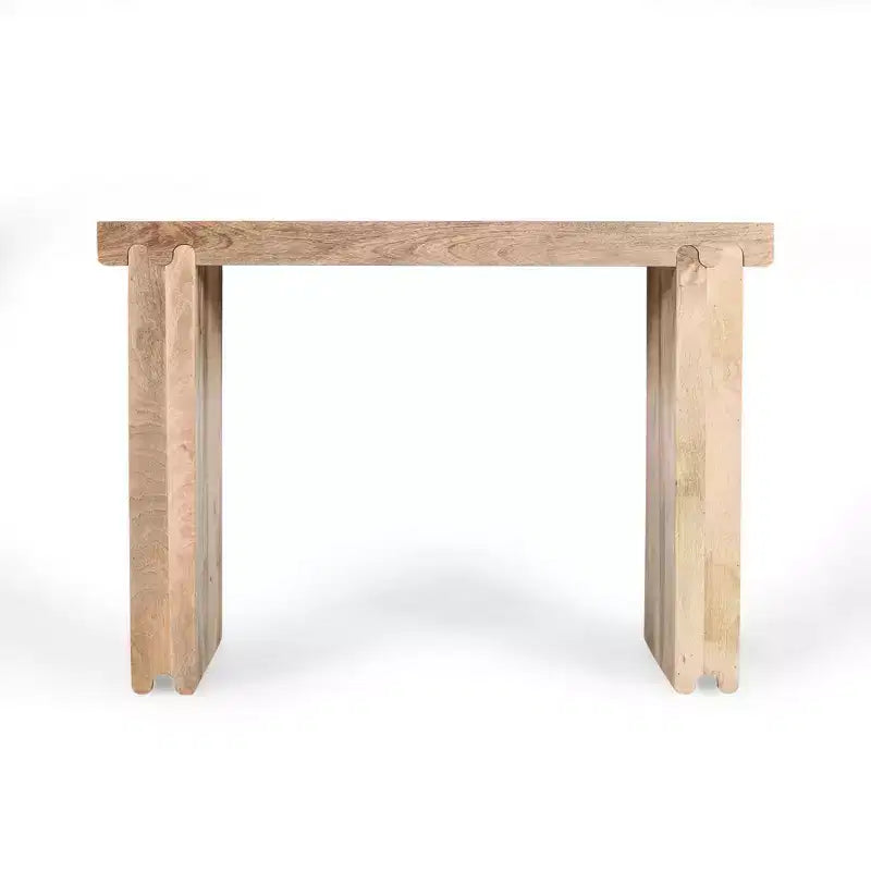 Console Rétro Minimaliste en Bois de Mangue Massif 45x15x32