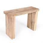 Console Rétro Minimaliste en Bois de Mangue Massif 45x15x32