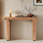 Console Rétro Minimaliste en Bois de Mangue Massif 45x15x32